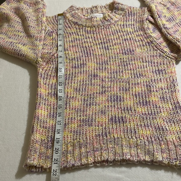 All in Favor Pastel Marled Sweater in Pink Multi Color Size Medium - Picture 7 of 10